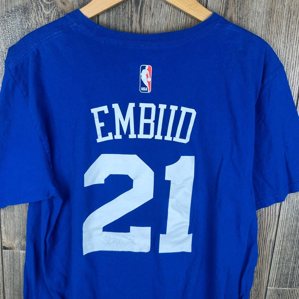 NBA Adidas Philadelphia 76ers Joel Embiid #21 T-Shirt Mens Large